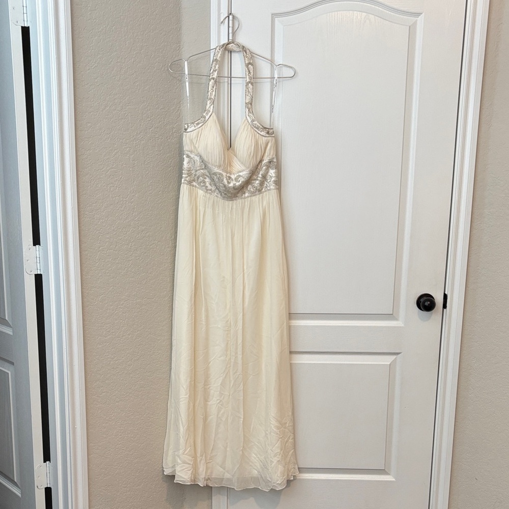 OC OC Elegant Cream Halter Maxi Dress